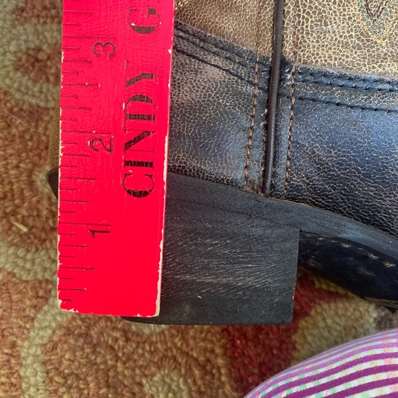 Laredo Women's Western Cowboy Boots Cullison Bucklace Black/tan crackle-leopard - Picture 12 of 16